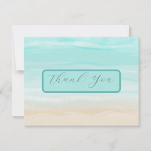 Modern Abstract Beach Wedding Thank You Card
