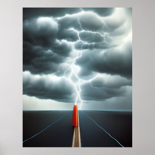 Modern Abstract Beautiful Surreal electrical day Poster