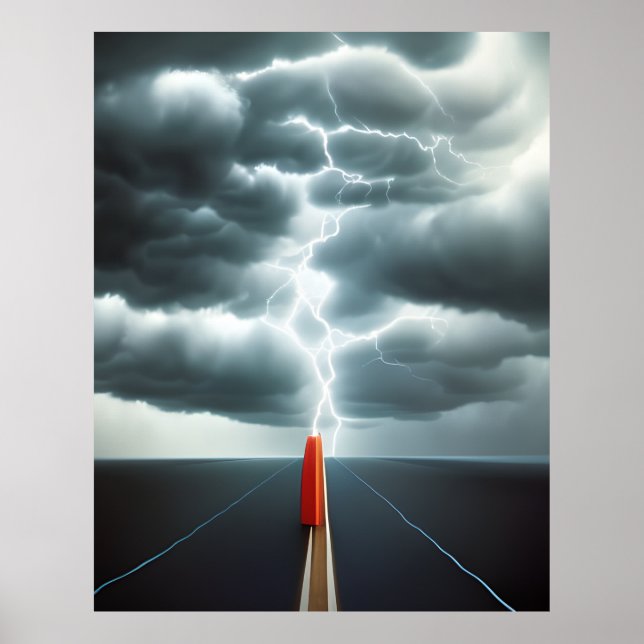 Modern Abstract Beautiful Surreal electrical day Poster (Front)