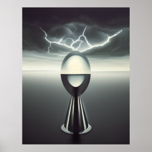 Modern Abstract Beautiful Surreal the far storm Poster