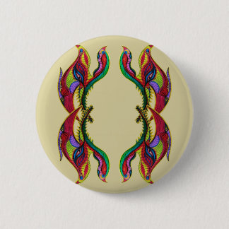 Modern abstract birds portal 6 cm round badge