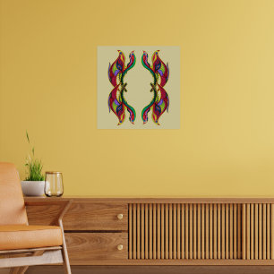 Modern abstract birds portal poster