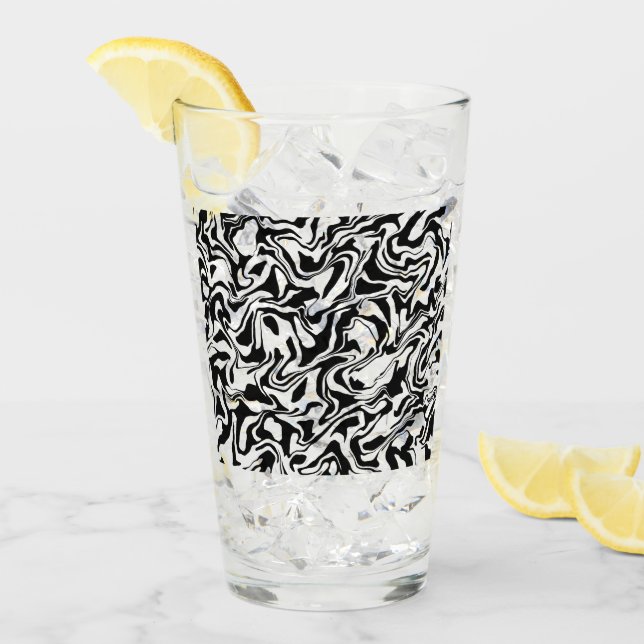 Modern Abstract Black and White Artistic Glass (Front Ice)