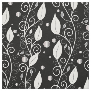 Modern abstract black and white ink illustration fabric
