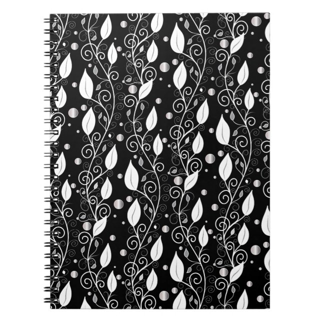Modern abstract black and white ink illustration notebook (Front)