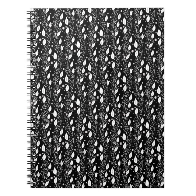 Modern abstract black and white ink illustration notebook (Front)