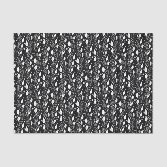 Modern abstract black and white ink illustration tissue paper (Front)