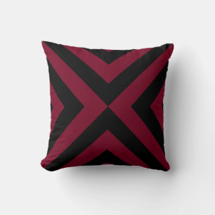 Modern Abstract Black & Burgundy Cushion
