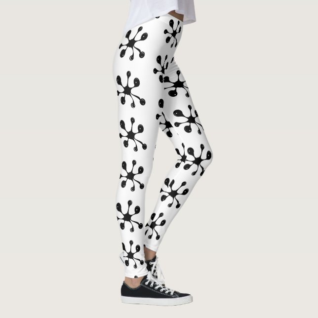 Modern abstract black goo stain leggings (Right)