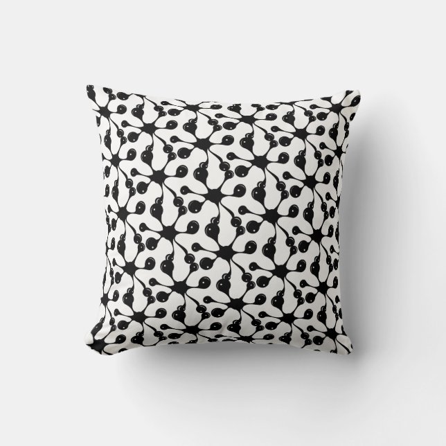 Modern abstract black pattern cushion (Front)