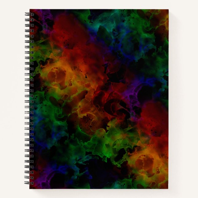 Modern Abstract Black Rainbow Notebook (Front)