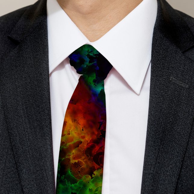Modern Abstract Black Rainbow Tie (Creator Uploaded)