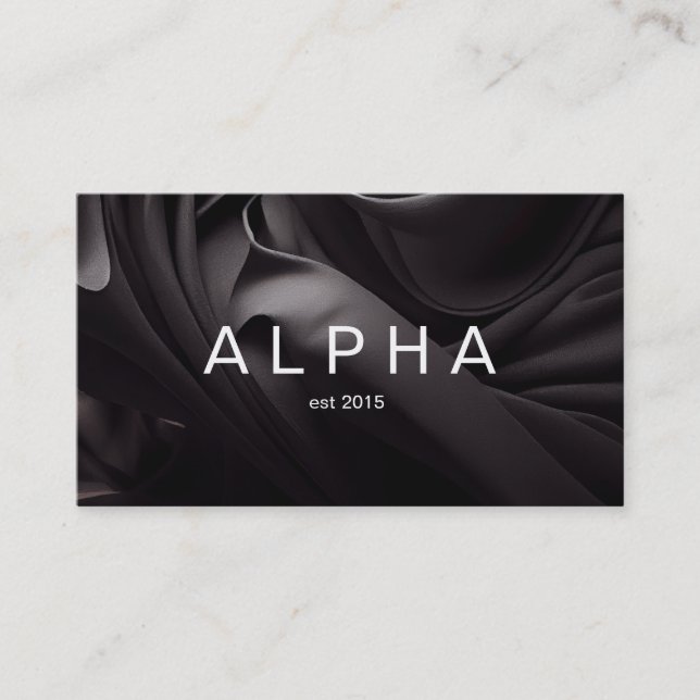 Modern Abstract Black Silk Fabric Background Business Card (Front)