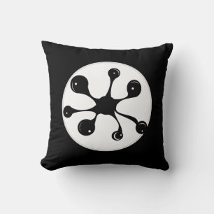 Modern abstract black stain on black cushion