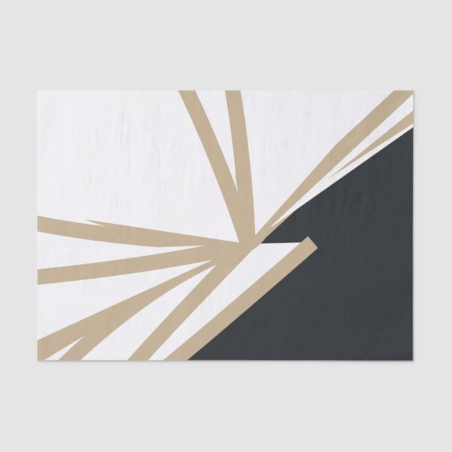 Modern Abstract Black White Golden Tissue Paper (Front)