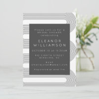 Modern Abstract Black White Lines Bridal Shower