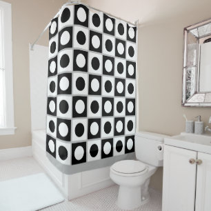 Modern Abstract Black & White Shower Curtain