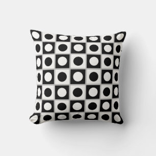 Modern Abstract Black & White Throw Pillow