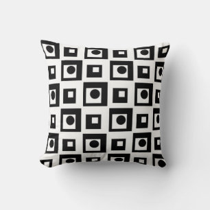 Modern Abstract Black & White Throw Pillow