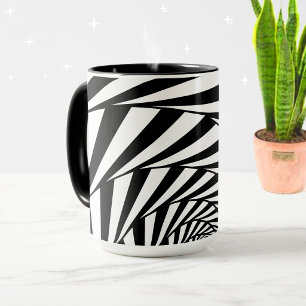 Modern Abstract Black & White Wavy Art  Mug