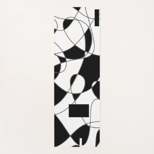 Modern Abstract Black & White with Your Name Yoga Mat