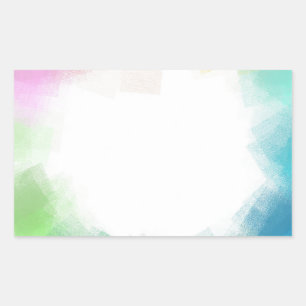 Modern Abstract Blank Template Custom Blue Green Rectangular Sticker