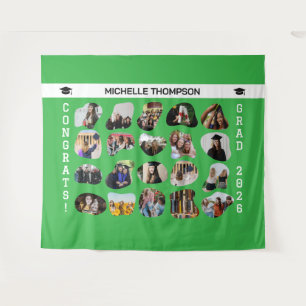 Modern Abstract Blob Geometry 20 Photo Grad Party Tapestry
