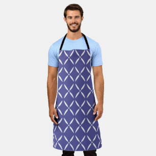 Modern Abstract Blue and white Apron