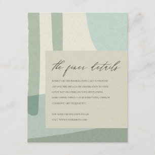 MODERN ABSTRACT BLUE ARTISTIC WEDDING INFORMATION ENCLOSURE CARD