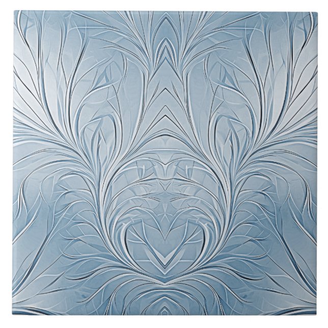 Modern Abstract Blue Ceramic Tile (Front)