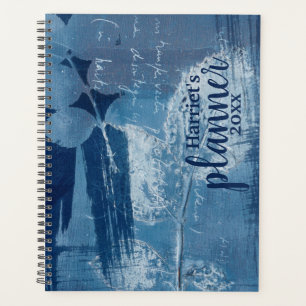 Modern abstract blue customise planner