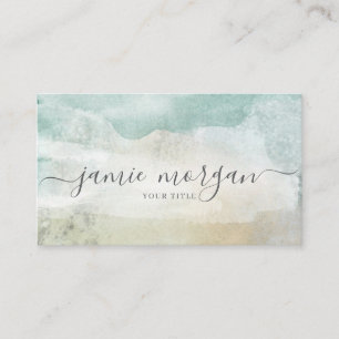 Modern Abstract Blue Green Watercolor Shapes Business Card