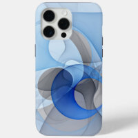 Modern Abstract Blue Grey Fractal Art Graphic