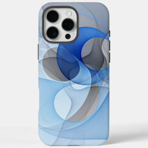 Modern Abstract Blue Grey Fractal Art Graphic iPhone 16 Pro Max Case