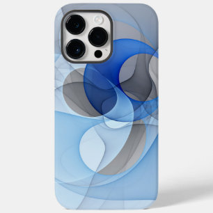 Modern Abstract Blue Grey Fractal Art Graphic Case-Mate iPhone 14 Pro Max Case