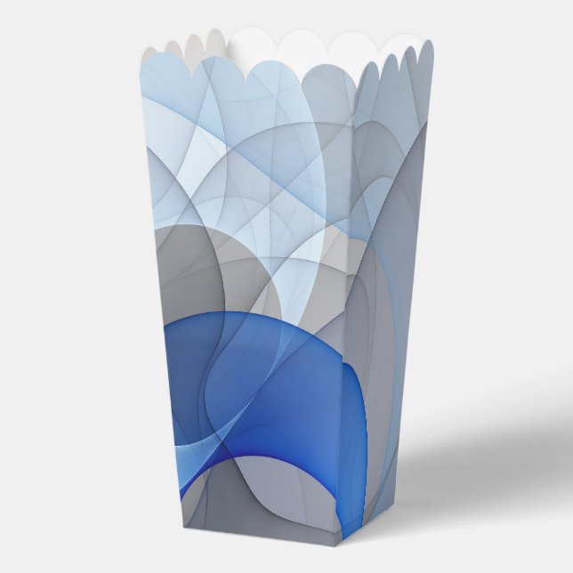 Modern Abstract Blue Grey Fractal Art Graphic Favour Box (Front)