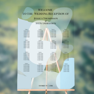 Modern Abstract Blue Minimalist Artistic Wedding  Acrylic Sign