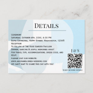 Modern Abstract Blue Minimalist Artistic Wedding Enclosure Card