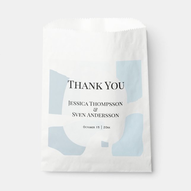 Modern Abstract Blue Minimalist Artistic Wedding  Favour Bags (Front)