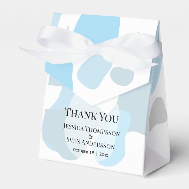 Modern Abstract Blue Minimalist Artistic Wedding  Favour Box (Front Side)
