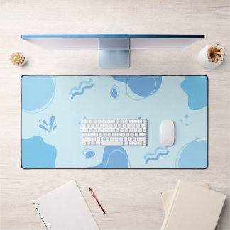 Modern Abstract Blue Minimalist Desk Mat
