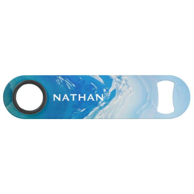 Modern Abstract Blue Ocean Art Personalised (Front (Horizontal))