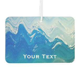 Modern Abstract Blue Ocean Art Personalised Car Air Freshener