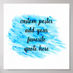 modern abstract blue paint design add your quote poster