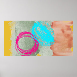 Modern Abstract Blue Pink Poster Print