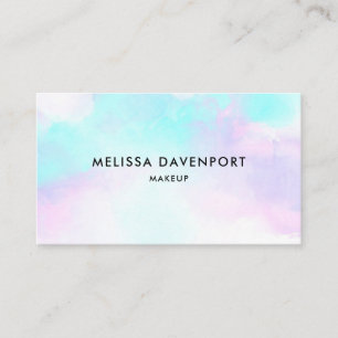 Modern Abstract Blue & Purple Watercolor Business Card