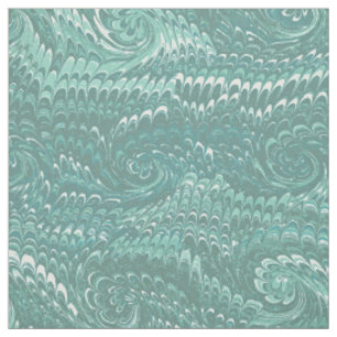 Modern Abstract Blue Swirls Marble Pattern Fabric