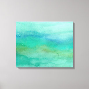 Modern Abstract Blue Turquoise Watercolor Canvas Print