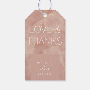 modern abstract blush gold Wedding Favour Gift Tag
