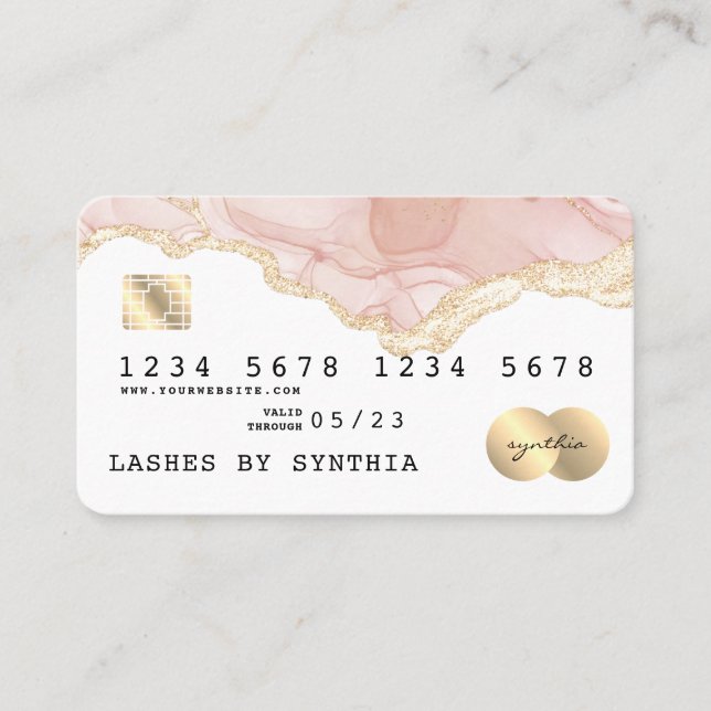Modern Abstract Blush Watercolor Credit Card Style (Front)